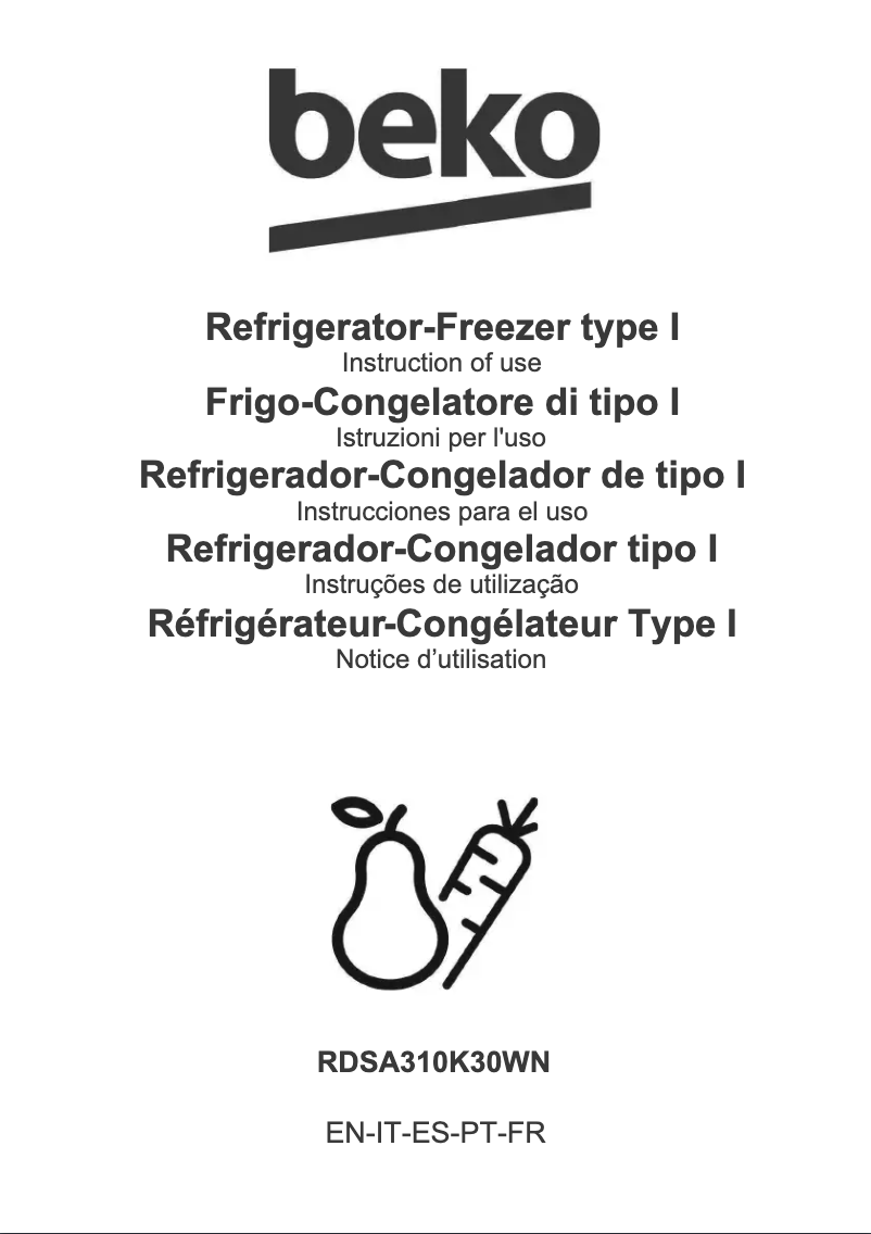 Page n°1 - Manuel utilisateur Beko RDSA310K30WN