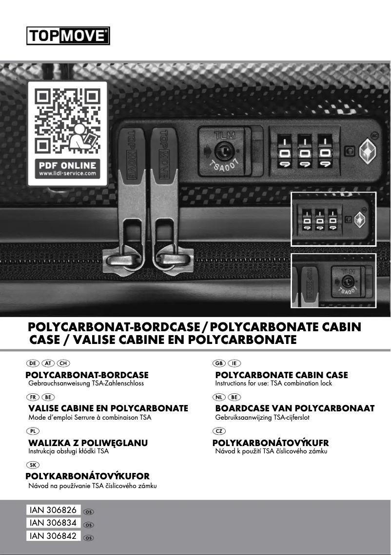 Page 1 de la notice Manuel utilisateur Topmove TSA 007