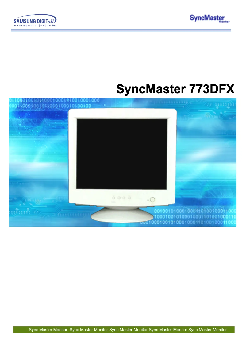 Page n°1 - Manuel utilisateur Samsung SyncMaster 773DFX
