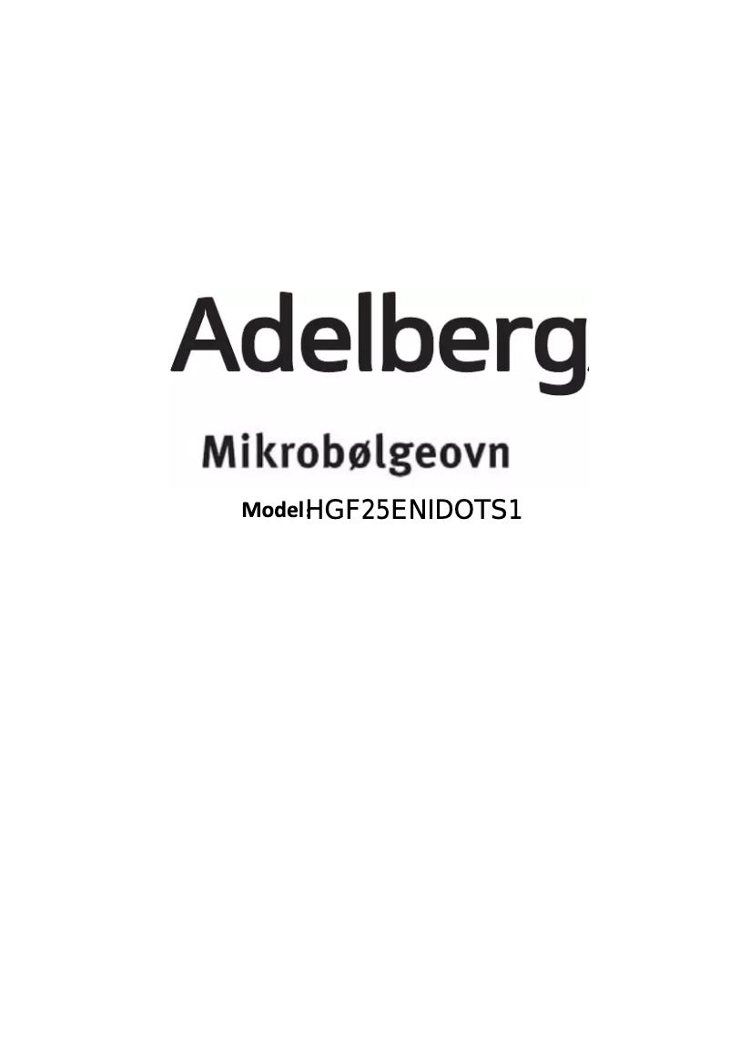Page 1 de la notice Manuel utilisateur Adelberg HGF25ENIDOTS1