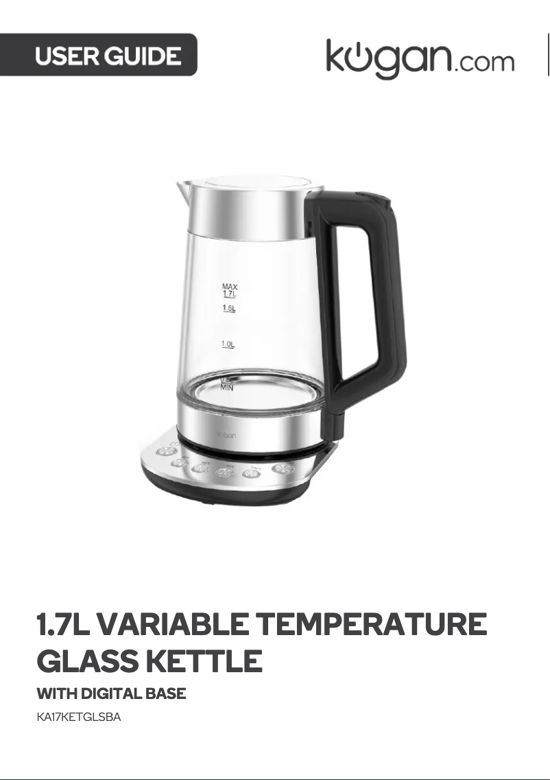 Page 1 de la notice Manuel utilisateur Kogan KA17KETGLSBA
