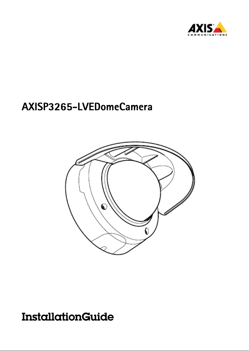 Page 1 de la notice Manuel utilisateur Axis P3265-LVE