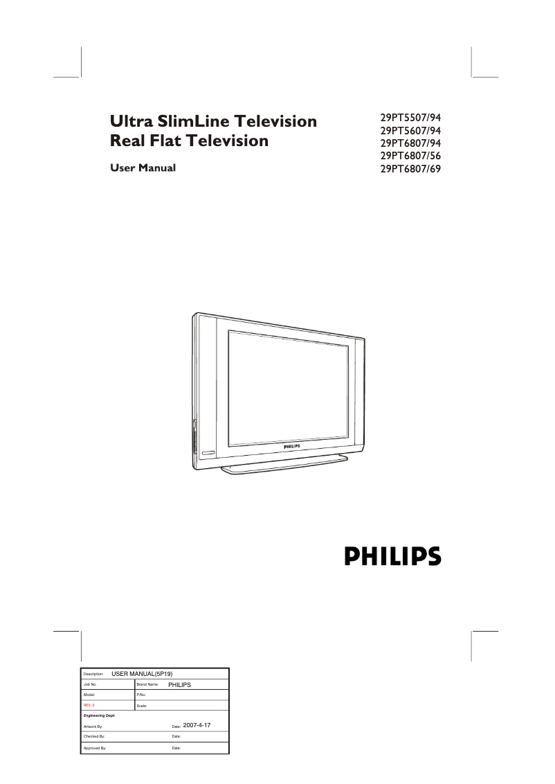 Page 1 of the manual User Manual Philips 29PT5507