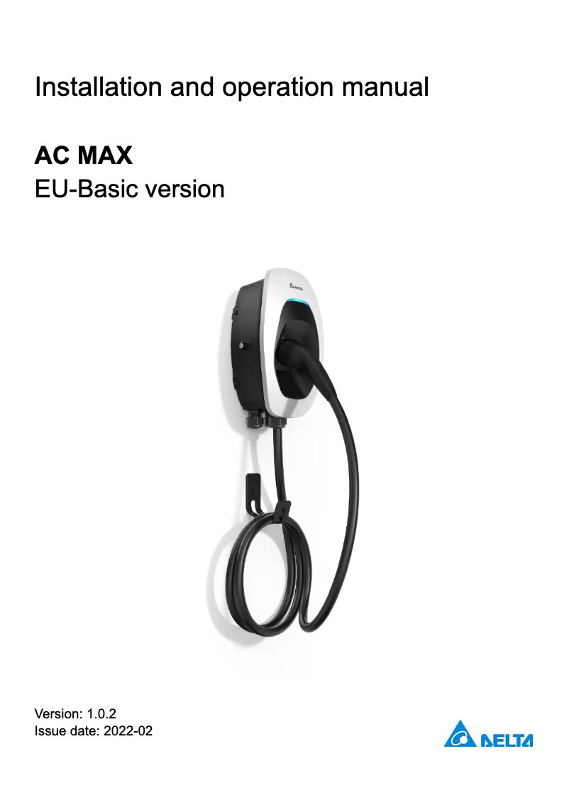 Page 1 de la notice Manuel utilisateur Delta AC MAX Basic 11kW