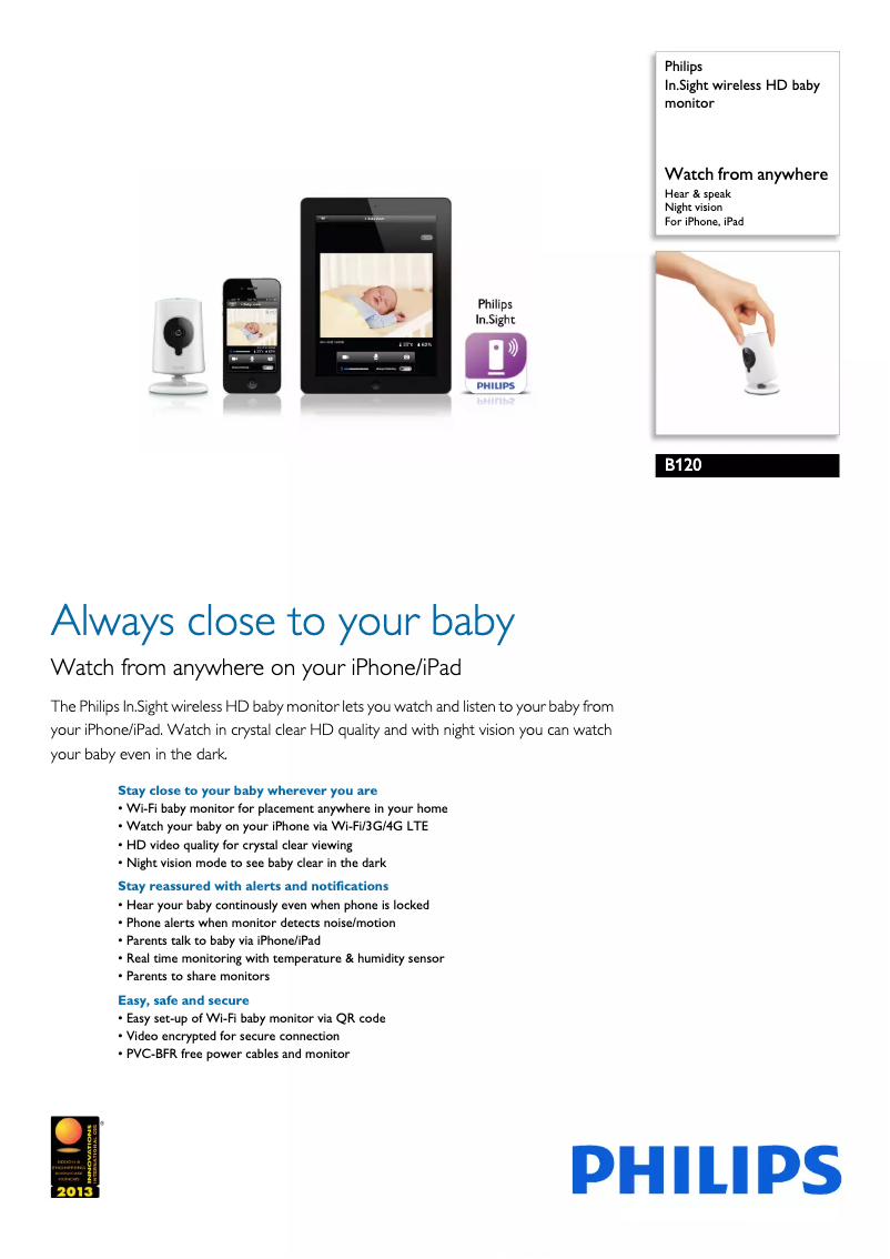 Page 1 de la notice Brochure Philips InSight B120