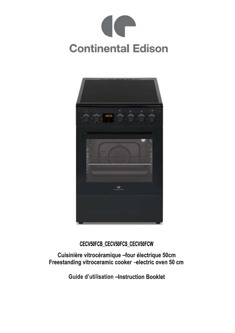 Page n°1 - Manuel utilisateur Continental Edison CECV50FCS