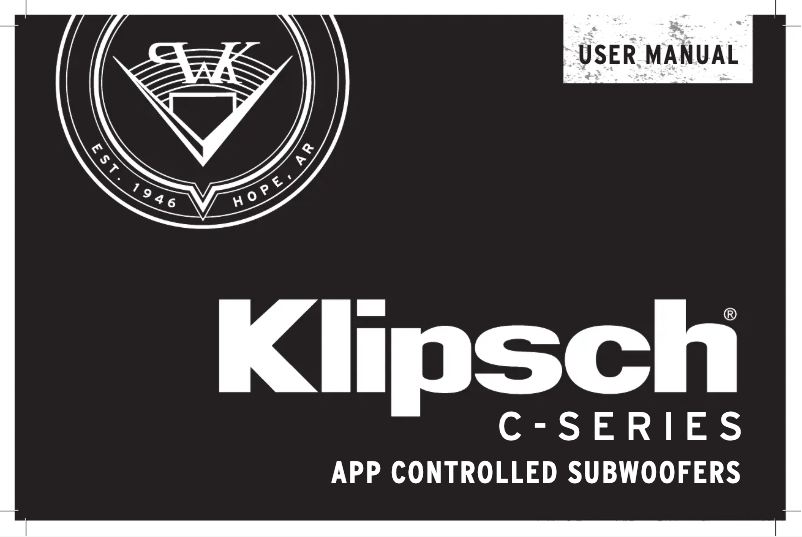Page n°1 - Manuel utilisateur Klipsch C Series C-308ASWi