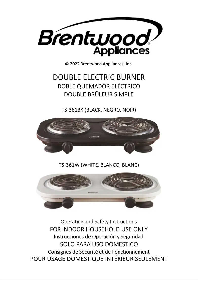 Página 1 del manual Manual de usuario Brentwood TS-361BK