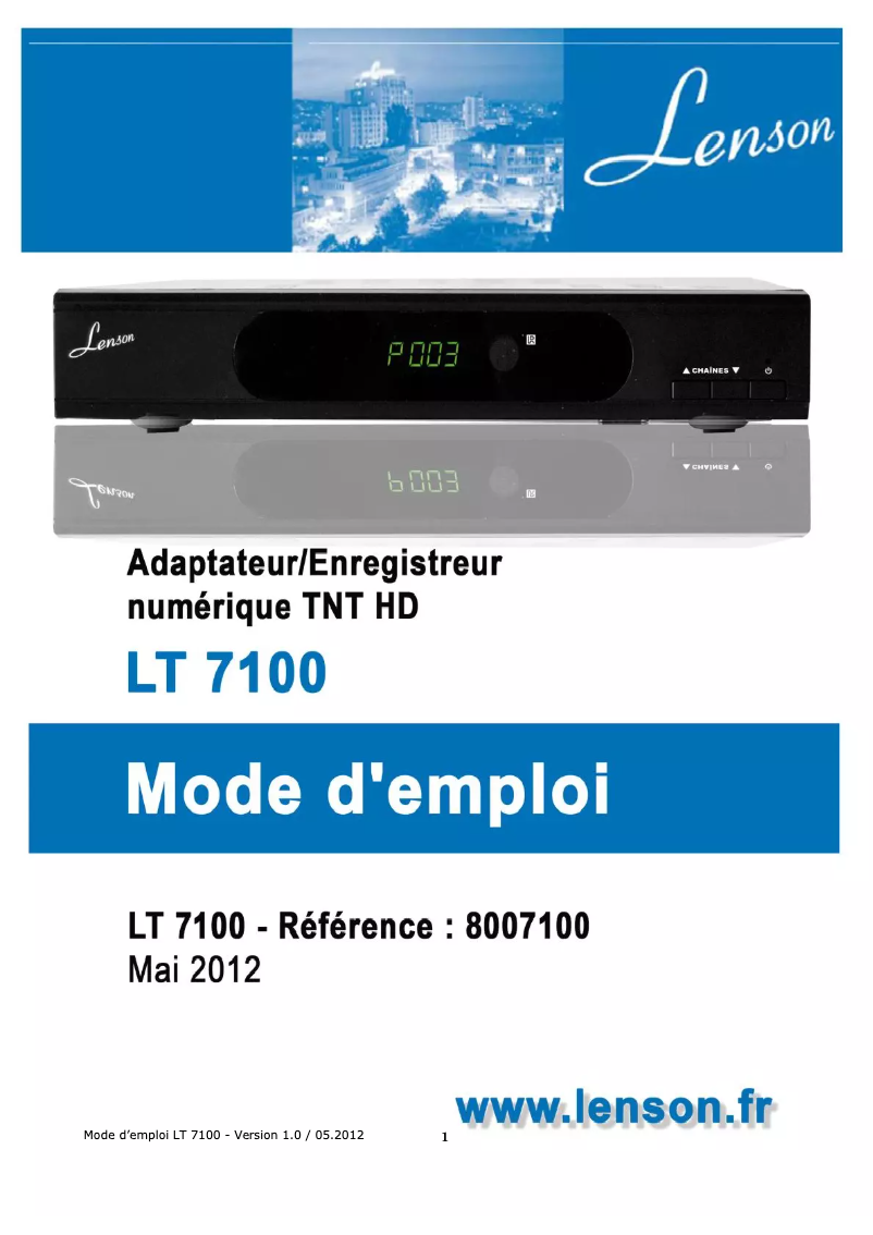 Imagen de la primera página del manual del dispositivo LT 7100