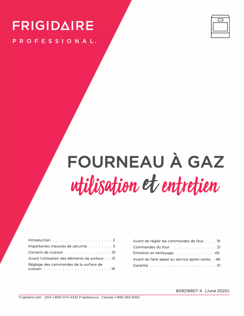 Page n°1 - Manuel utilisateur Frigidaire PCFG3078AF