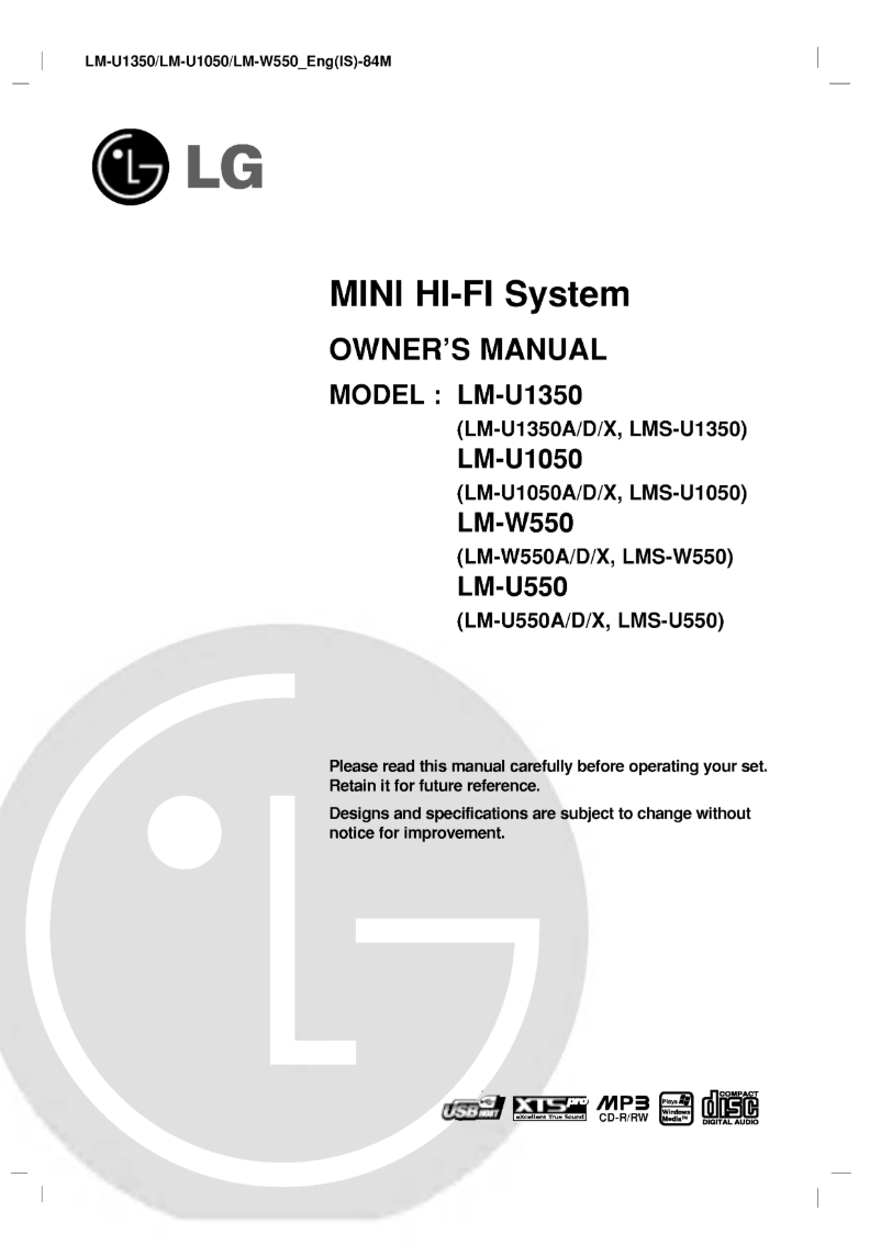 Image de la première page du manuel de l'appareil LM-U550
