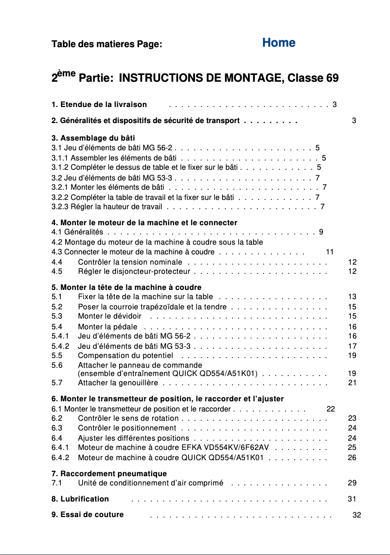 Page n°1 - Guide d'installation Dürkopp Adler 69