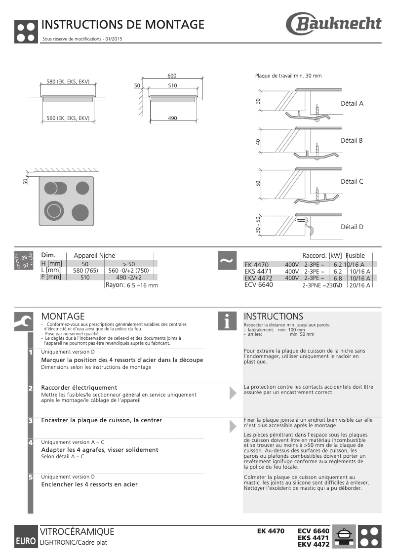 Image de la première page du manuel de l'appareil EKS 4471 IN