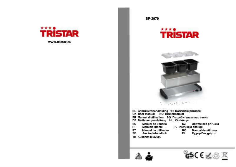 Page 1 de la notice Manuel utilisateur TriStar BP-2979