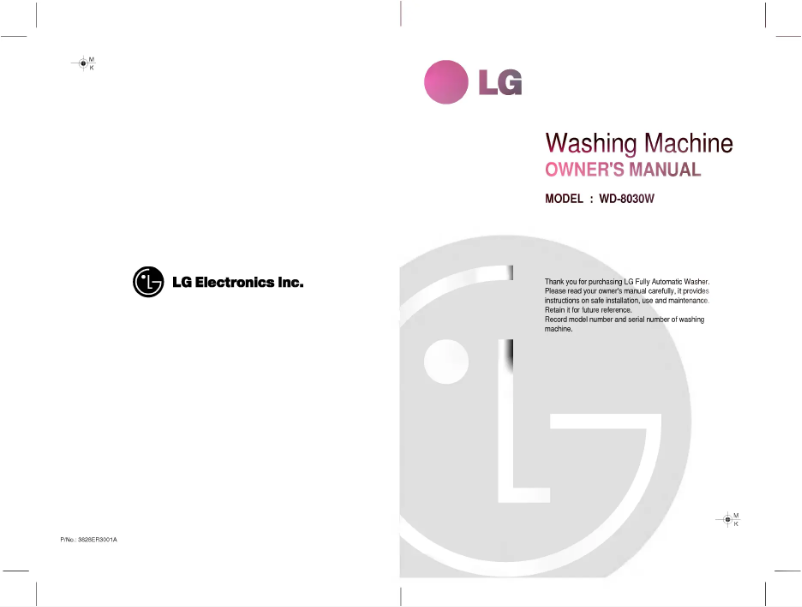Page n°1 - Manuel utilisateur LG WD-8030W