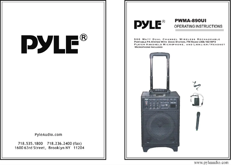 Image de la première page du manuel de l'appareil PWMA-890UI