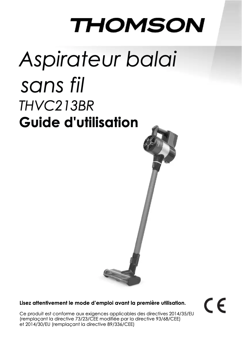 Page n°1 - Manuel utilisateur Thomson THVC213BR