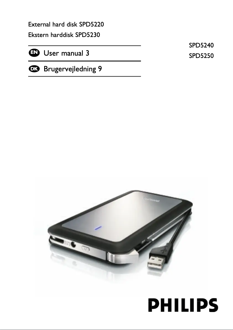 Page 1 de la notice Manuel utilisateur Philips SPD5230CC