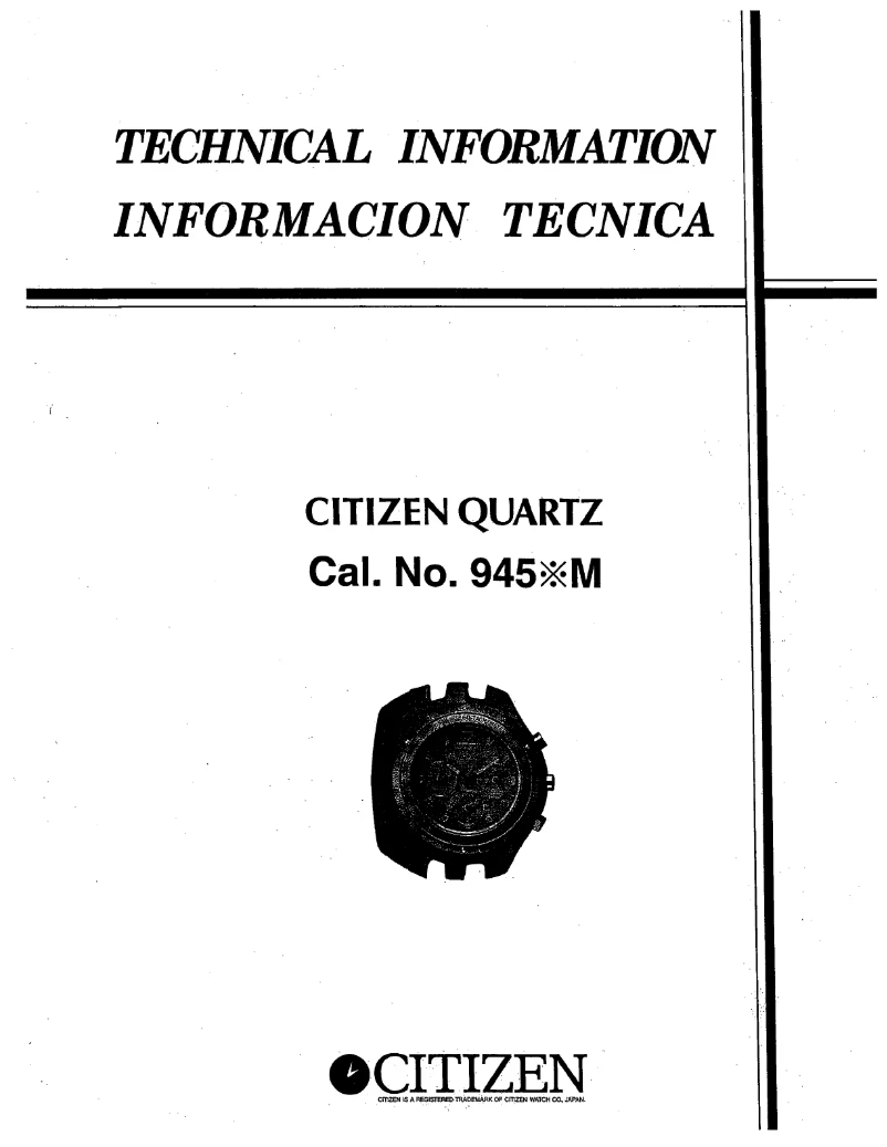 Page 1 de la notice Manuel utilisateur Citizen CAL 9455M