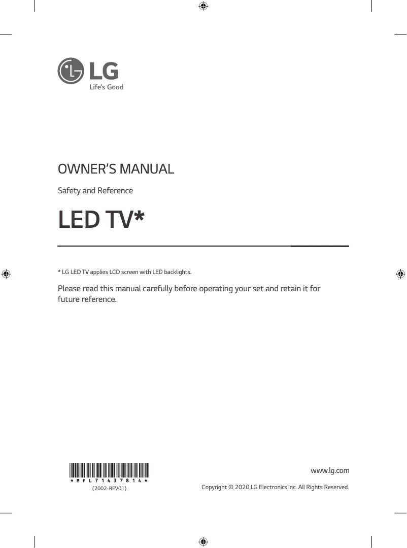 Page n°1 - Manuel utilisateur LG 65UN8060PVB