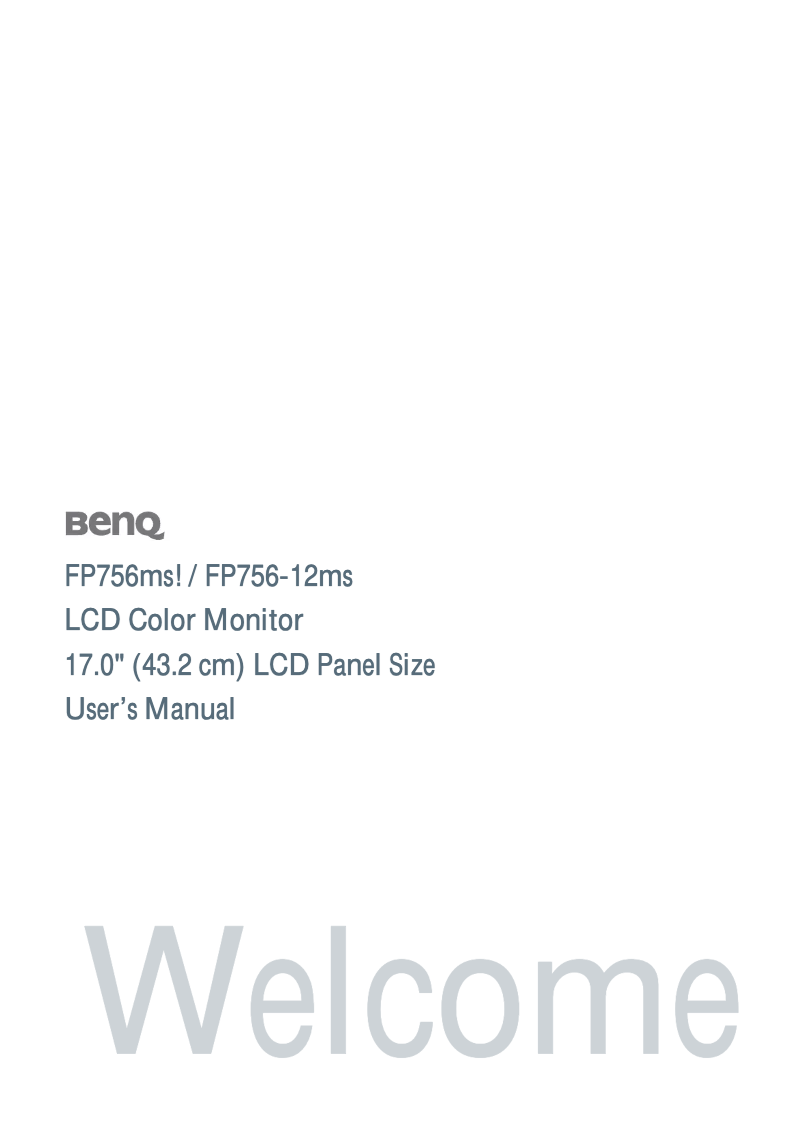 Page 1 de la notice Manuel utilisateur BenQ FP756MS