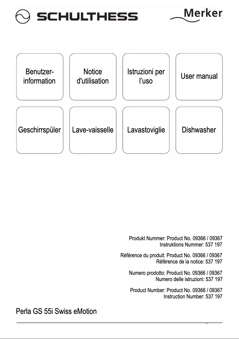Page n°1 - Manuel utilisateur Schulthess Perla GS 55i Swiss eMotion