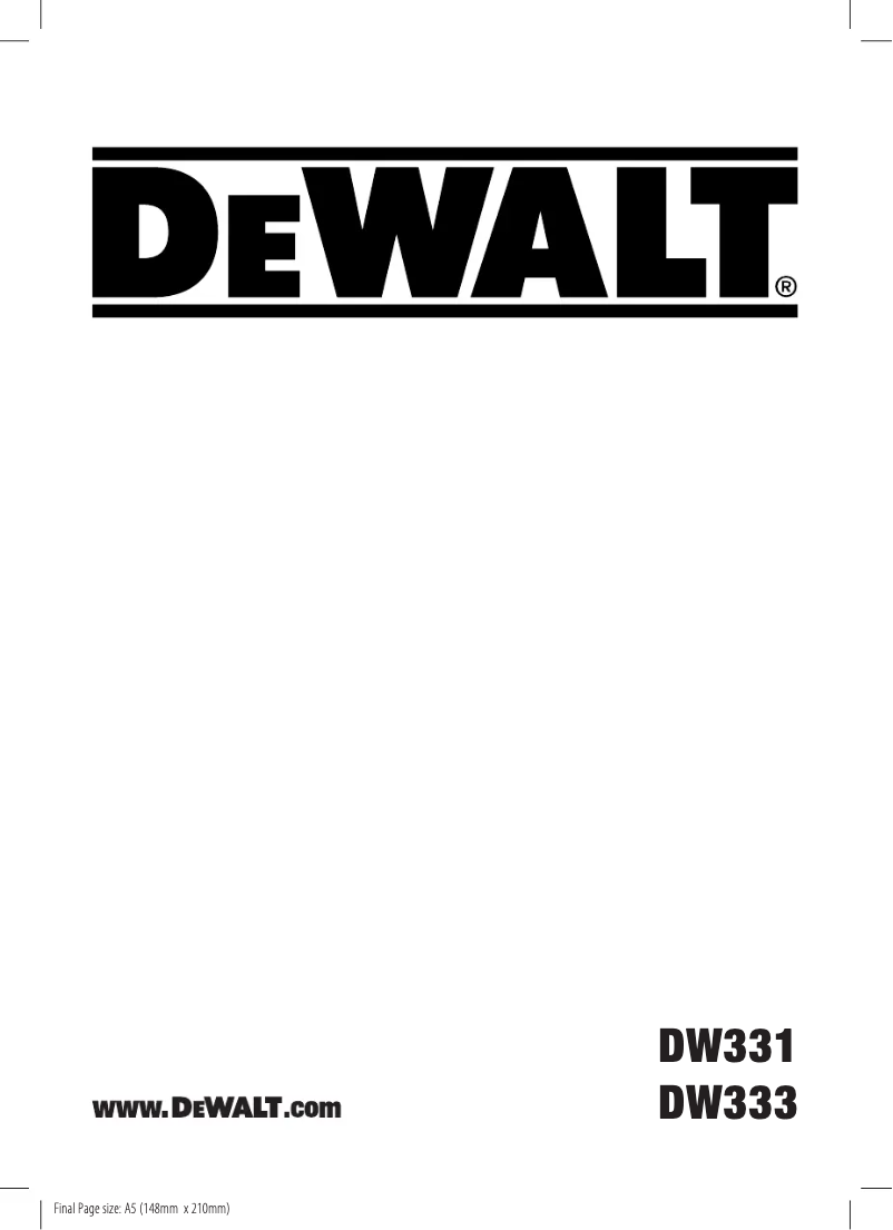 Page 1 de la notice Manuel utilisateur DeWalt DW333