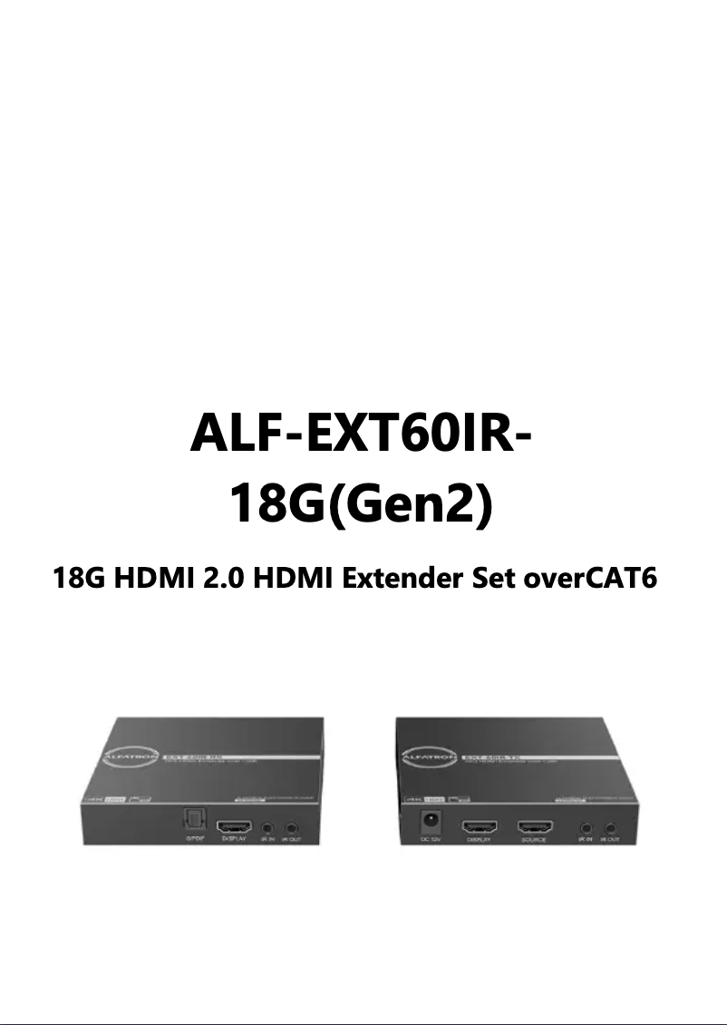 Page 1 de la notice Manuel utilisateur Alfatron ALF-EXT60IR18G GEN2
