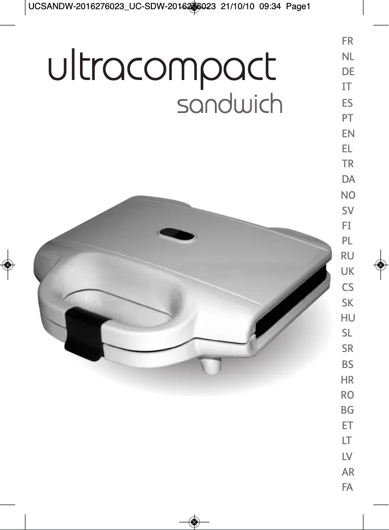 Image de la première page du manuel de l'appareil Ultra Compac SM1561