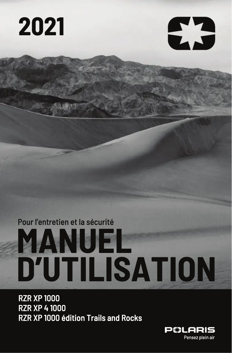 Page n°1 - Manuel utilisateur Polaris RZR XP 1000 Sport (2021)