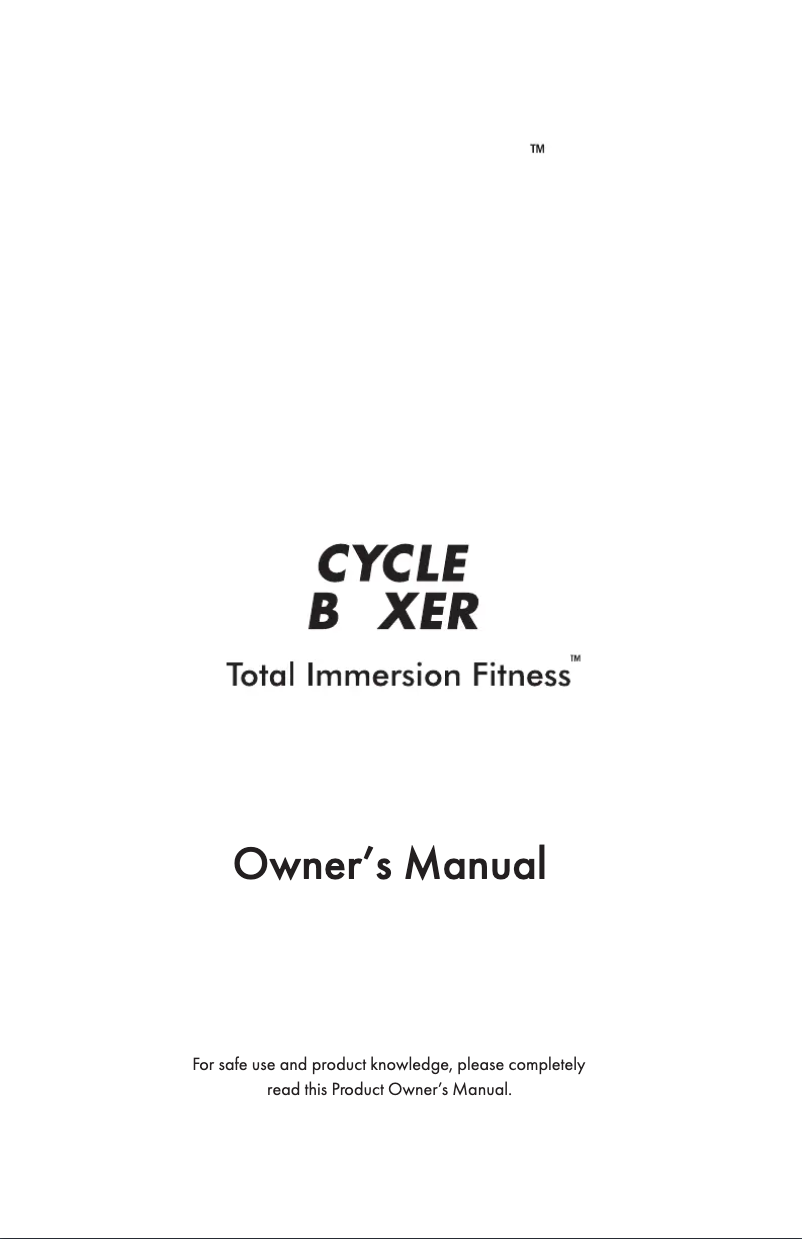 Page 1 de la notice Manuel utilisateur LifeSpan Cycle Boxer CB110