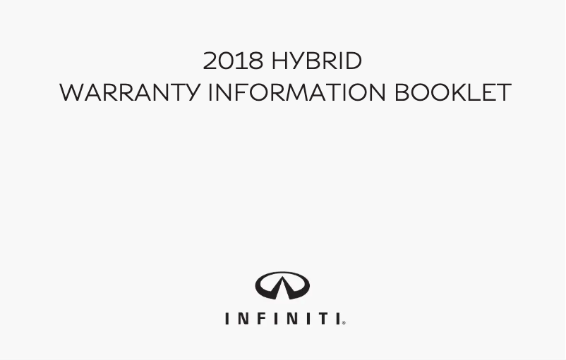 Página 1 del manual Información de garantía Infiniti Q70 Hybrid (2018)