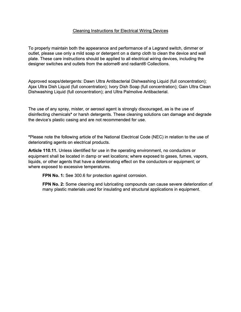 Página 1 del manual Guía de instalación Legrand ASPD1532W4