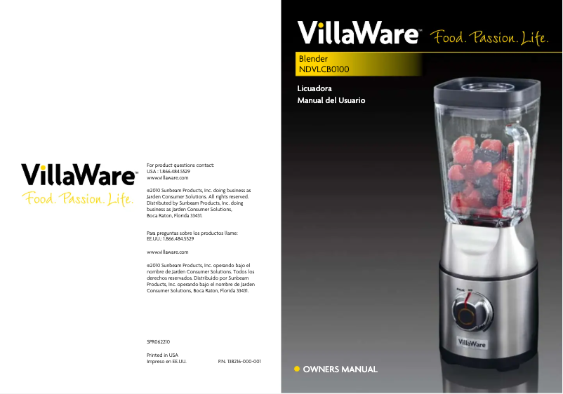 Page n°1 - Manuel utilisateur VillaWare NDVLCB0100