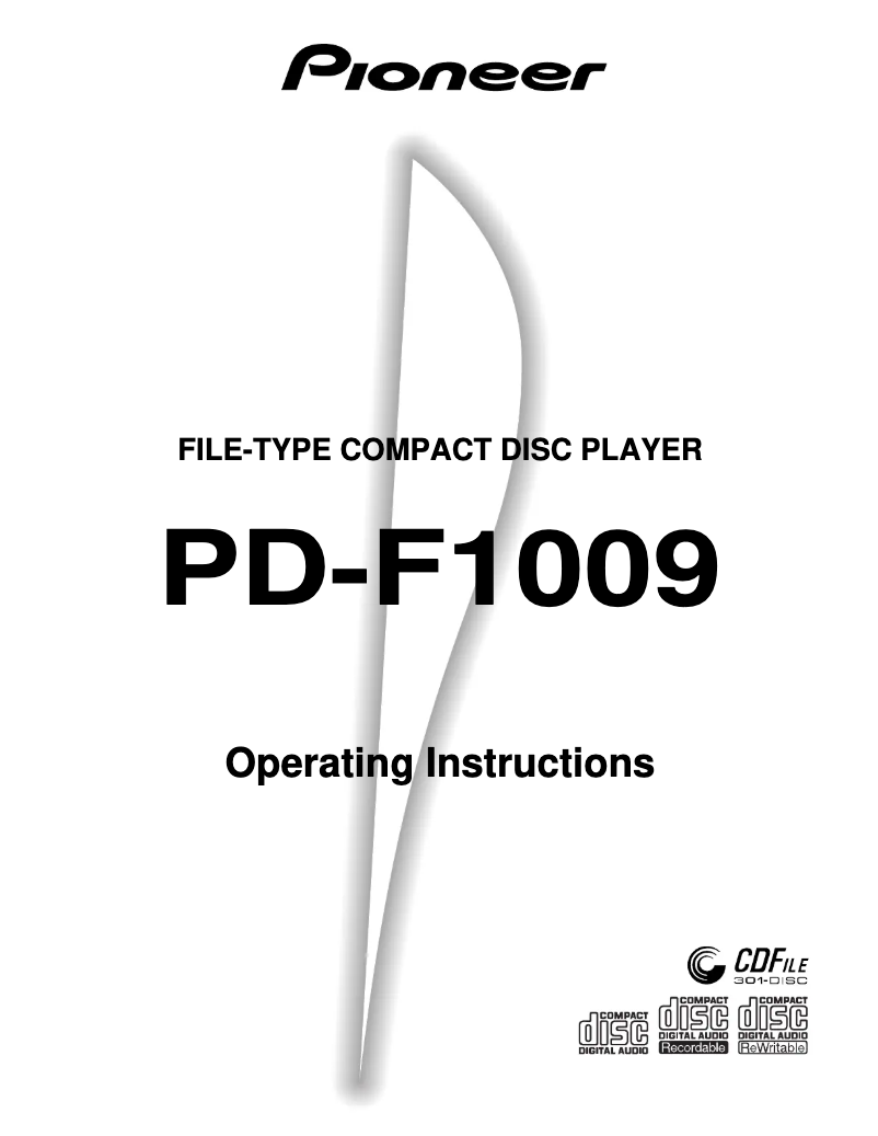 Image de la première page du manuel de l'appareil PD-F1009