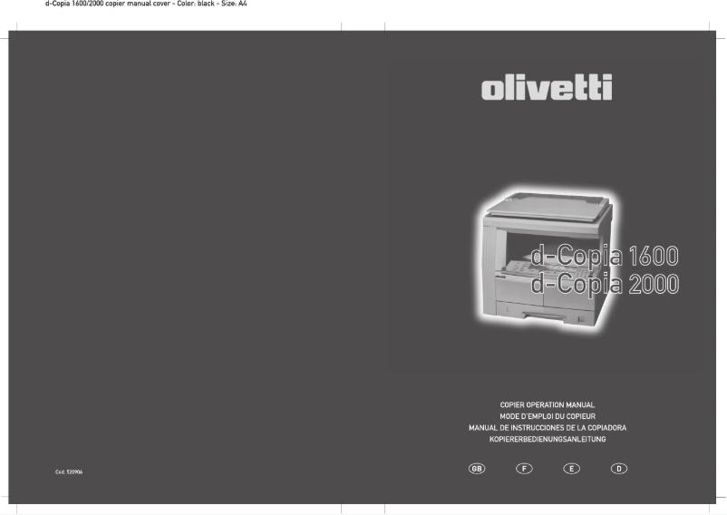 Page n°1 - Manuel utilisateur Olivetti d-Copia 1600