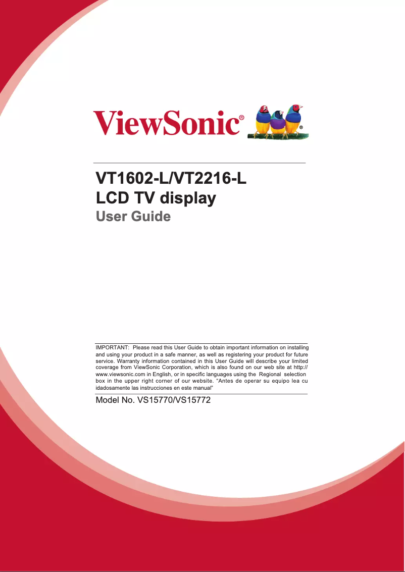 Page n°1 - Manuel utilisateur Viewsonic VT2216-L