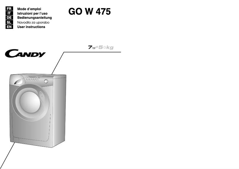 Image de la première page du manuel de l'appareil GO W475-S