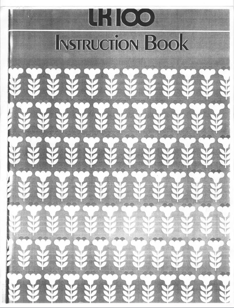 Page n°1 - Manuel utilisateur Silver Reed LK-100