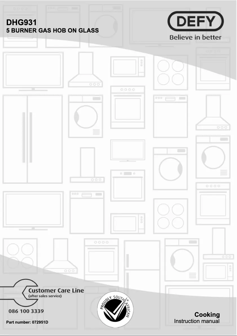 Page 1 de la notice Manuel utilisateur Defy DHG931