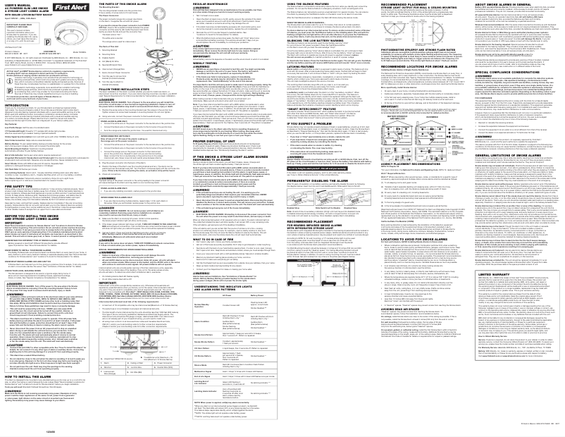 Page n°1 - Manuel utilisateur First Alert 7020BSL