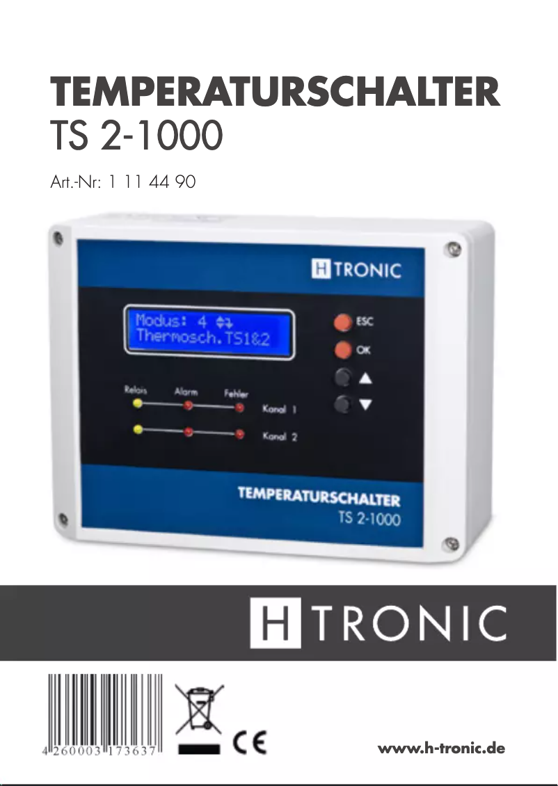 Page n°1 - Manuel utilisateur H-Tronic TS 2-1000