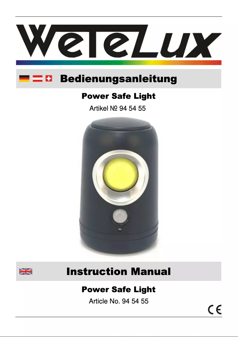 Page n°1 - Manuel utilisateur Wetelux Power Safe Light 945455