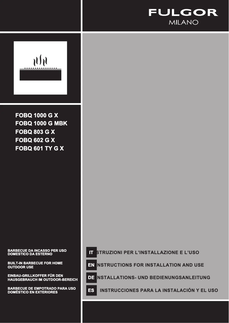 Image de la première page du manuel de l'appareil FOBQ 803 G X