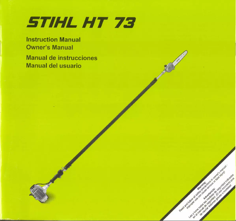 Page 1 de la notice Manuel utilisateur Stihl HT 73