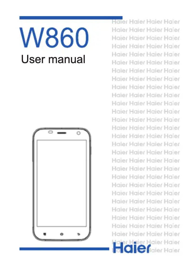 Page n°1 - Manuel utilisateur Haier W860