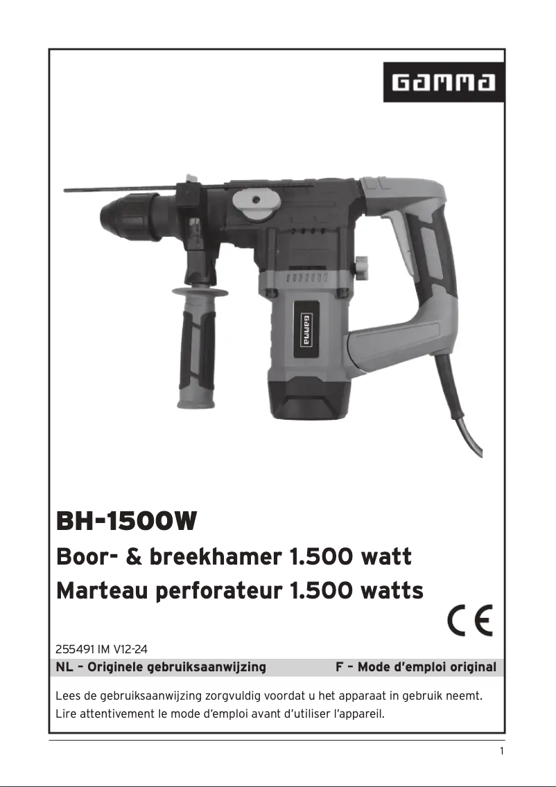 Page n°1 - Manuel utilisateur Gamma BH-1500W
