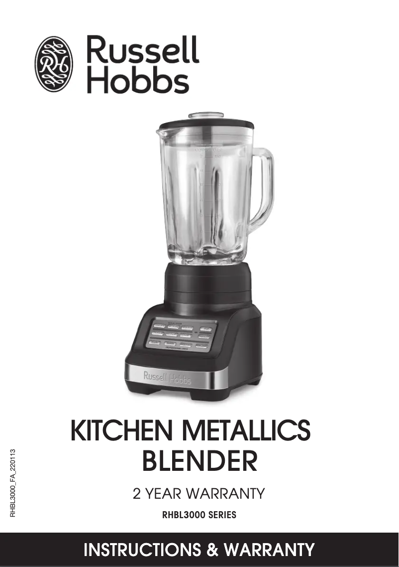 Page 1 de la notice Manuel utilisateur Russell Hobbs Mix & Go RHBL300