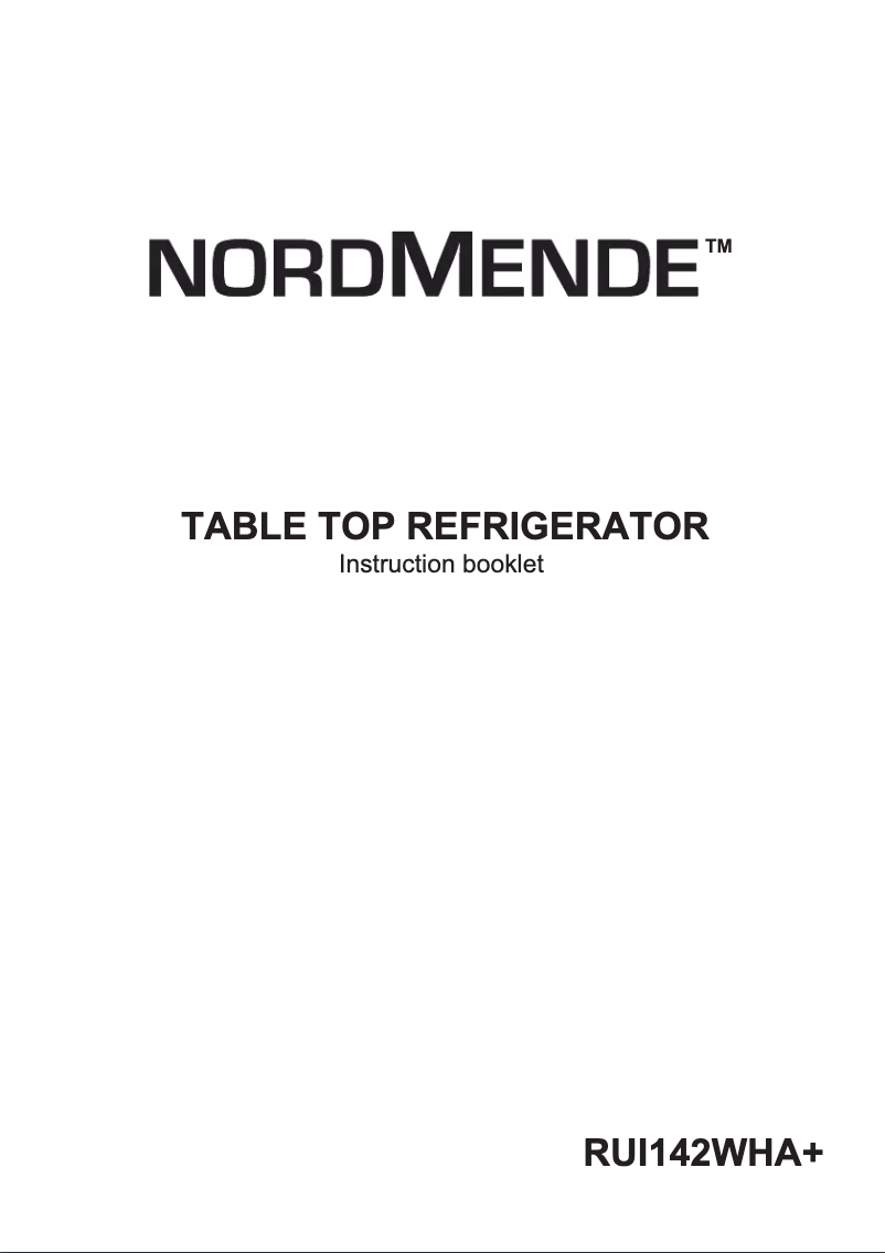 Page n°1 - Manuel utilisateur Nordmende RUI142WHAPLUS