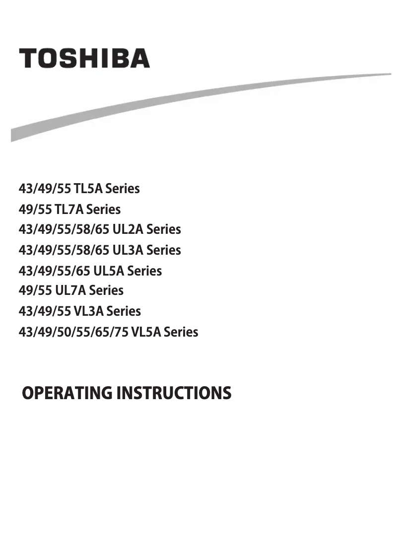 Page 1 de la notice Manuel utilisateur Toshiba 49UL3A63DG